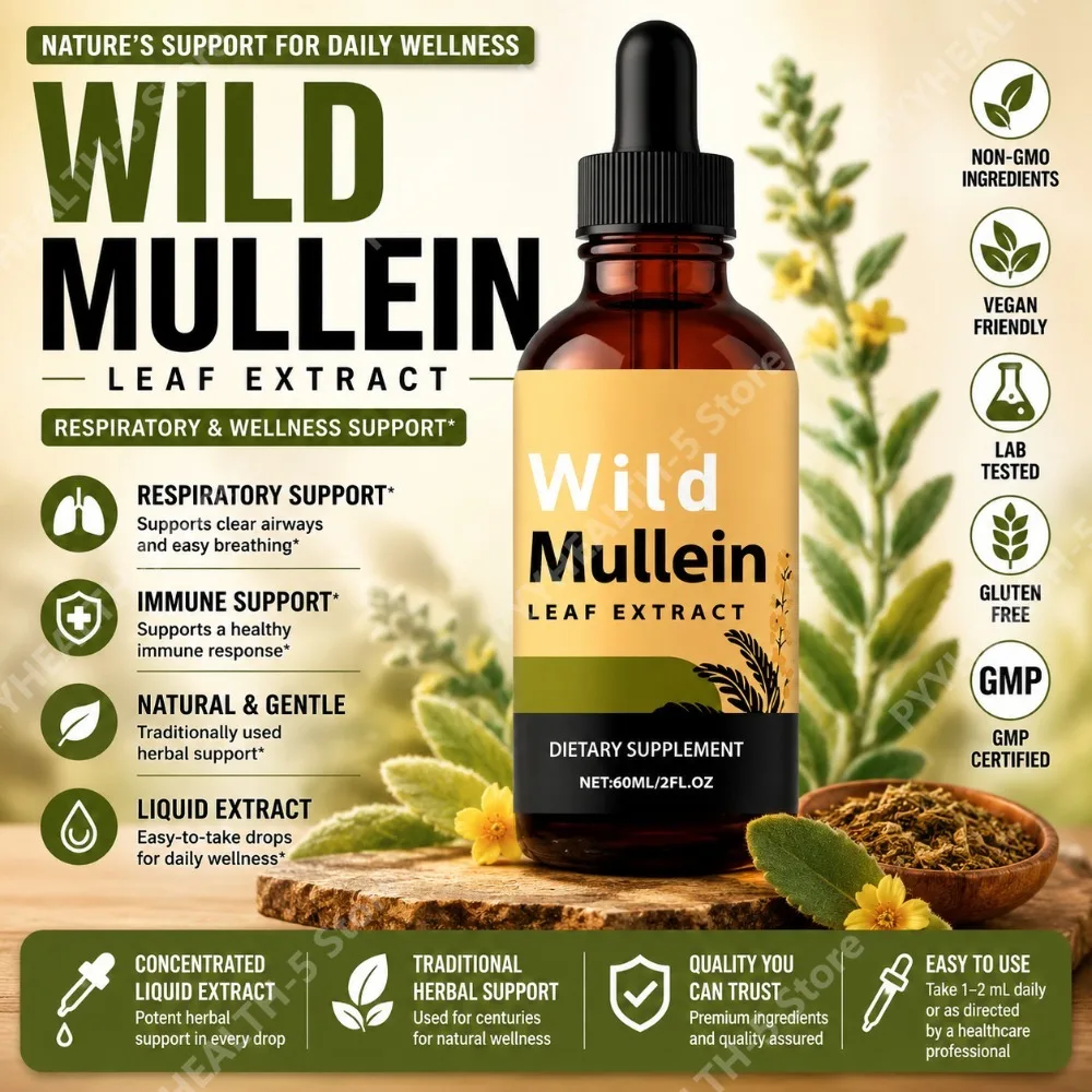 Wild Mullein Leaf Drops with G - Herbal Supplement ulasan dan harga